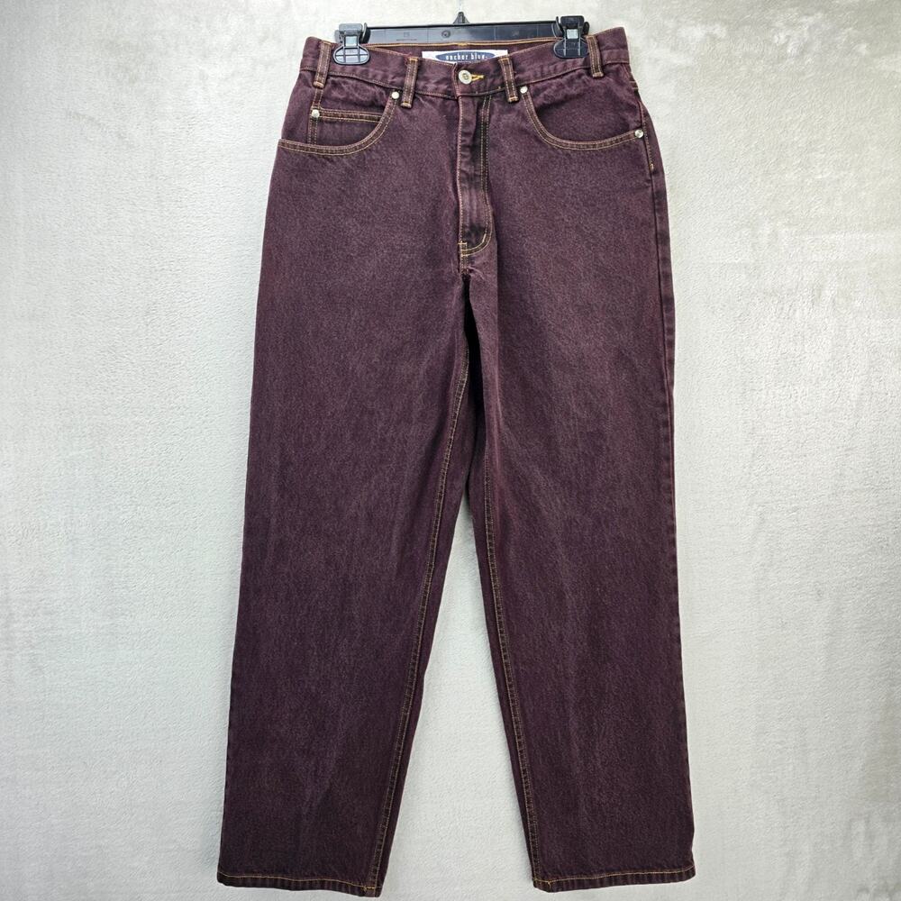 Vintage Anchor Blue Wide Leg Baggy Jeans 33x32 (Fits 30x30) USA Made Skater 90s - Picture 1 of 12